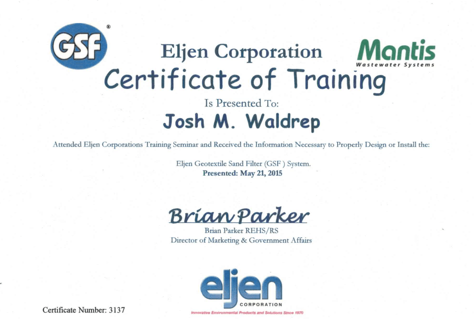 Eljen Training Certificate